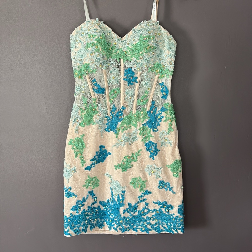 Boutique Formal Beaded Dress by Rachel Allan In Size 0 Removable Strapless - Picture 1 of 11